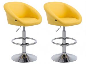 2 ks / set barová židle Miami V2 syntetická kůže, žlutá
