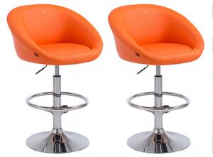 2 ks / set barová židle Miami V2 syntetická kůže, oranžová