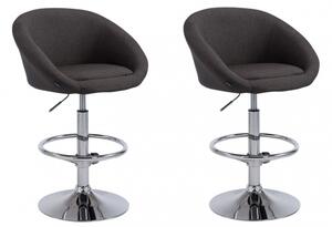 2 ks / set barová židle Miami V2 látkový potah, chrom, tmavě šedá