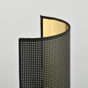 Nástěnné svítidlo ASTON K1 – černé, bílé / zlaté textilní stínidlo, 1× E14, šířka 18 cm