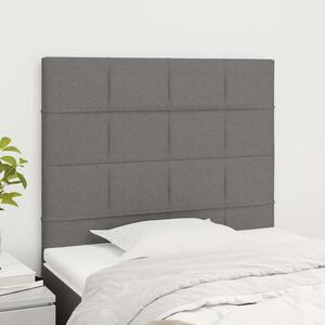 Čelo postele tmavě šedé 80x5x118/128 cm látkové 3116307
