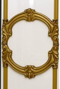 Ložnice BAROK BIANCO- zlatá- bílá. 4 dveřová skříň , postel: 160x200 cm