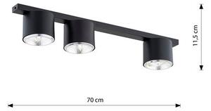 Stropní svítidlo NANO 3 – černé, 3× GU10 AR111, šířka 70 cm