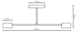 Stropní svítidlo HALO 2 – moka, 2× GX53, šířka 60 cm