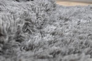 Makro Abra Kulatý vlněný koberec FLOKATI šedý Rozměr: průměr 200 cm
