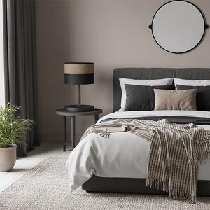 Stolní lampa KARBON LN1 – černá / hnědá, textilní stínidlo, 1× E27, šířka 20 cm