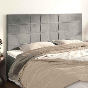 Čelo postele světle šedé 180x5x118/128 cm sametové 3116392