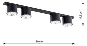 Stropní svítidlo NANO 4 – černé, 4× GU10 AR111, šířka 90 cm