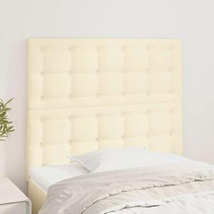 Čelo postele krémové 80x5x118/128 cm umělá kůže 3116406