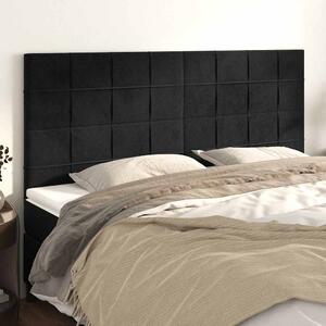 Čelo postele černé 180x5x118/128 cm sametové 3116394