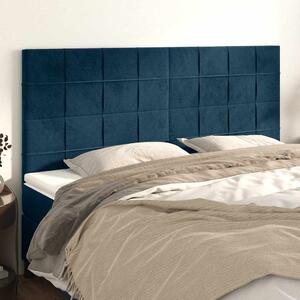Čelo postele tmavě modré 160x5x118/128 cm sametové 3116390