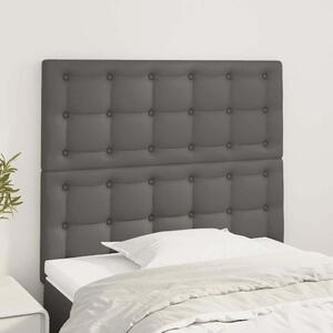 Čelo postele šedé 80x5x118/128 cm umělá kůže 3116408