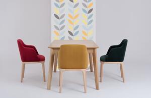 Nordic Design Žlutá sametová jídelní židle Lola s područkami