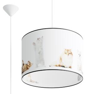 Dětské závěsné svítidlo Kitty, 1x plastové stínítko se vzorem, (fi 40cm)