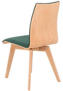 Nordic Design Tmavě zelená sametová jídelní židle Runny