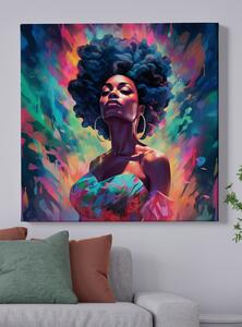 Obraz na plátně - Africká žena v šatech FeelHappy.cz Velikost obrazu: 60 x 60 cm