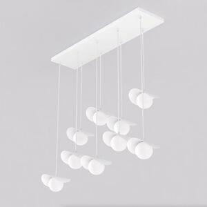 Závěsné svítidlo RITUAL 9 – celobílé, sklo, 9× G9, šířka 100 cm