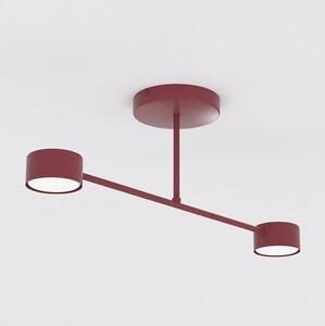 Stropní svítidlo HALO 2 – vínové, 2× GX53, šířka 60 cm