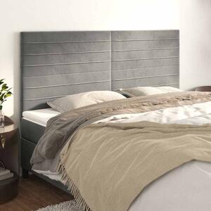 Čelo postele světle šedé 200 x 5 x 118/128 cm sametové 3116538