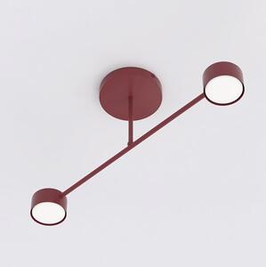 Stropní svítidlo HALO 2 – vínové, 2× GX53, šířka 60 cm