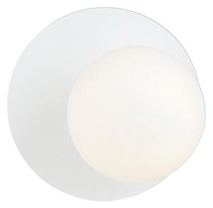 Nástěnné svítidlo OSLO K1 – bílé, opálové sklo, 1× E14, šířka 20 cm