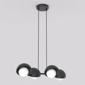 Závěsné svítidlo BOOM 4 – černé, bílé sklo, 4× G9, šířka 60 cm