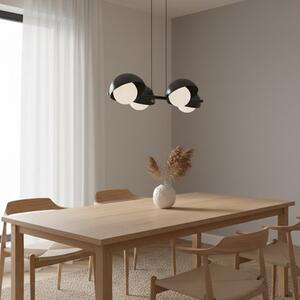 Závěsné svítidlo BOOM 4 – černé, bílé sklo, 4× G9, šířka 60 cm