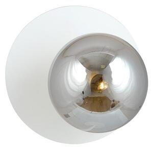 Nástěnné svítidlo OSLO K1 – bílé, grafitové sklo, 1× E14, šířka 20 cm