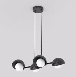 Závěsné svítidlo BOOM 4 – černé, bílé sklo, 4× G9, šířka 60 cm