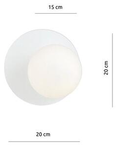 Nástěnné svítidlo OSLO K1 – bílé, opálové sklo, 1× E14, šířka 20 cm