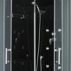 Hydromasážní sprchový box BONDY BLACK 900 - Roltechnik Varianta: rozměry: 90x90 cm, kód produktu: BONDY BLACK 900 - 4000664, profily: stříbrná (elox), výplň: transparent