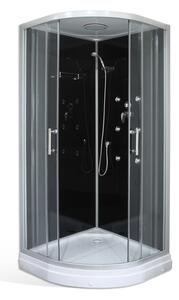 Roltechnik Outlet Hydromasážní sprchový box BONDY BLACK 900 - Roltechnik Varianta: rozměry: 90x90 cm, kód produktu: BONDY BLACK 900 - 4000664, profily: stříbrná (elox), výplň: transparent