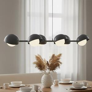 Závěsné svítidlo BOOM 6 – černé, bílé sklo, 6× G9, šířka 88 cm