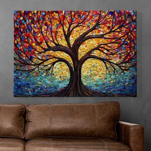 Obraz na plátně - Strom života Mozaika FeelHappy.cz Velikost obrazu: 40 x 30 cm
