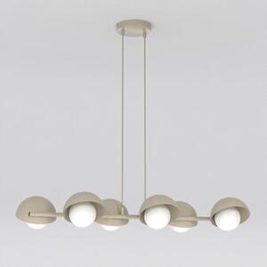 Závěsné svítidlo BOOM 6 – moka, bílé sklo, 6× G9, šířka 88 cm