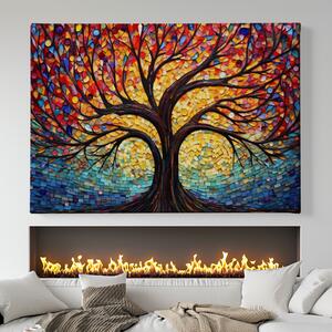 Obraz na plátně - Strom života Mozaika FeelHappy.cz Velikost obrazu: 150 x 100 cm