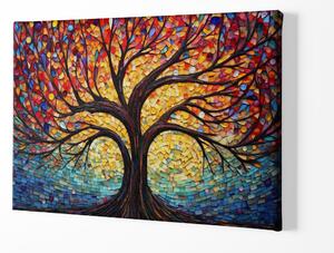 Obraz na plátně - Strom života Mozaika FeelHappy.cz Velikost obrazu: 210 x 140 cm