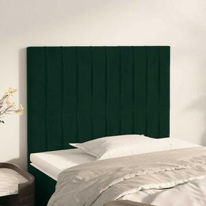 Čelo postele tmavě zelené 80x5x118/128 cm sametové 3116603