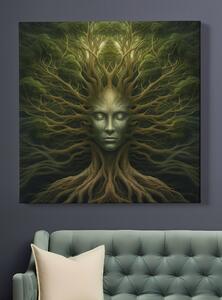 FeelHappy Obraz na plátně - Strom života s obličejem Velikost obrazu: 40 x 40 cm