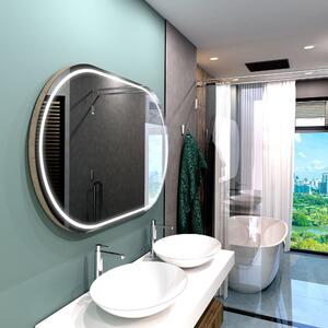 Koupelnové zrcadlo zaoblené PALERMO PREMIUM s LED osvětlením šířka: 60 cm, výška: 50 cm