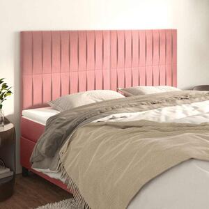 Čelo postele růžové 200x5x118/128 cm sametové 3116641
