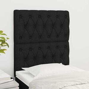 Čelo postele 2 ks černé 80 x 7 x 78/88 cm textil 3116644