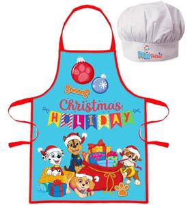 Dětská vánoční zástěra s kuchařskou čepicí Tlapková patrola - Paw patrol - 2 díly - pro děti 3 - 8 let