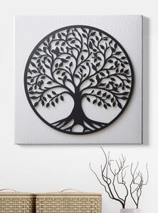 Obraz na plátně - Strom života, černá silueta na bílém pozadí FeelHappy.cz Velikost obrazu: 60 x 60 cm
