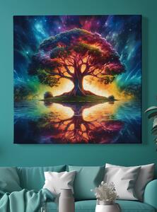 Obraz na plátně - Strom života na jezeře FeelHappy.cz Velikost obrazu: 60 x 60 cm