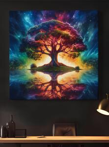 Obraz na plátně - Strom života na jezeře FeelHappy.cz Velikost obrazu: 40 x 40 cm