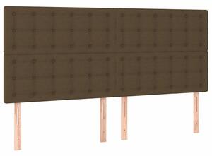 Čelo postele tmavě hnědé 160x5x118/128 cm látkové 3116775