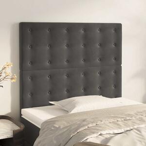 Čelo postele tmavě šedé 90x5x118/128 cm sametové 3116803