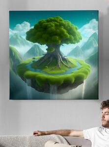 Obraz na plátně - Levitující Strom života na ostrově FeelHappy.cz Velikost obrazu: 40 x 40 cm