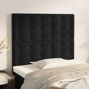 Čelo postele černé 80x5x118/128 cm sametové 3116798